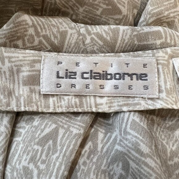 Liz Claiborne Dress 8 Petite VTG 90's Shoulder Pads Button Front Wide Waistband - Picture 16 of 16